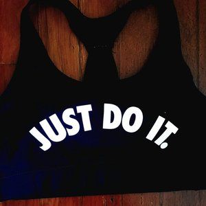Women's Nike Dri-fit "Just Do It." Racer-back Sports Bra Size M